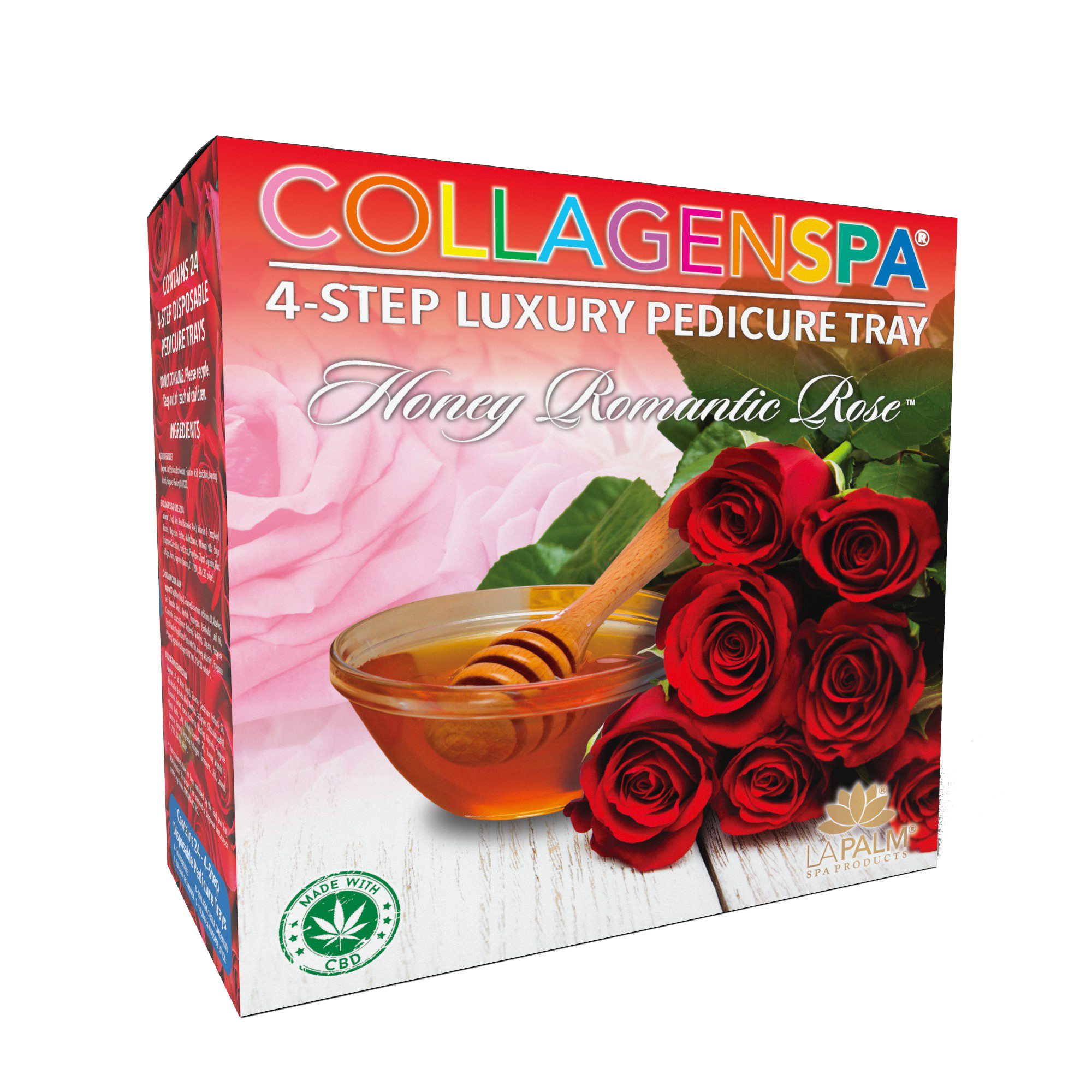 RoseFront La Palm - CollagenSPA - 4 Step Pedicure Trays - Romantic Rose - Image 1