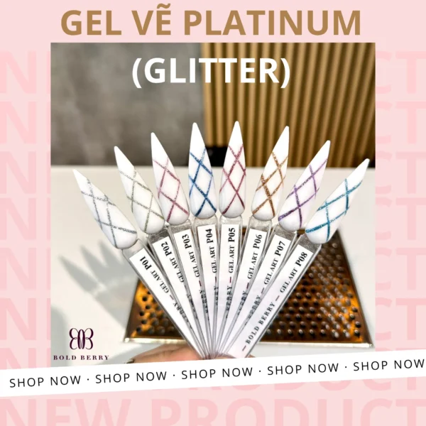 Gel Vẽ Platinum Glitter - Bold Berry
